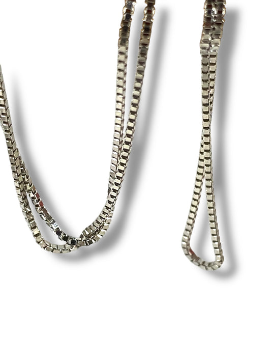 Catenina maglia quadrata, argento 925, 45 cm.