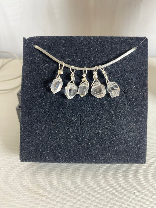 Collana Diamante di Herkimer e gancio in argento925. C1