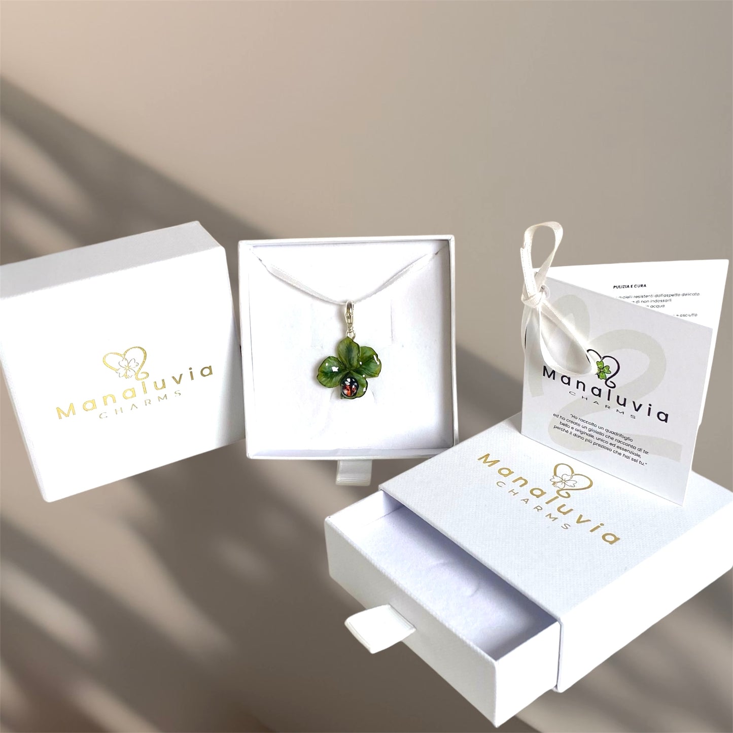 Lucky charm, ciondolo quadrifoglio. N16