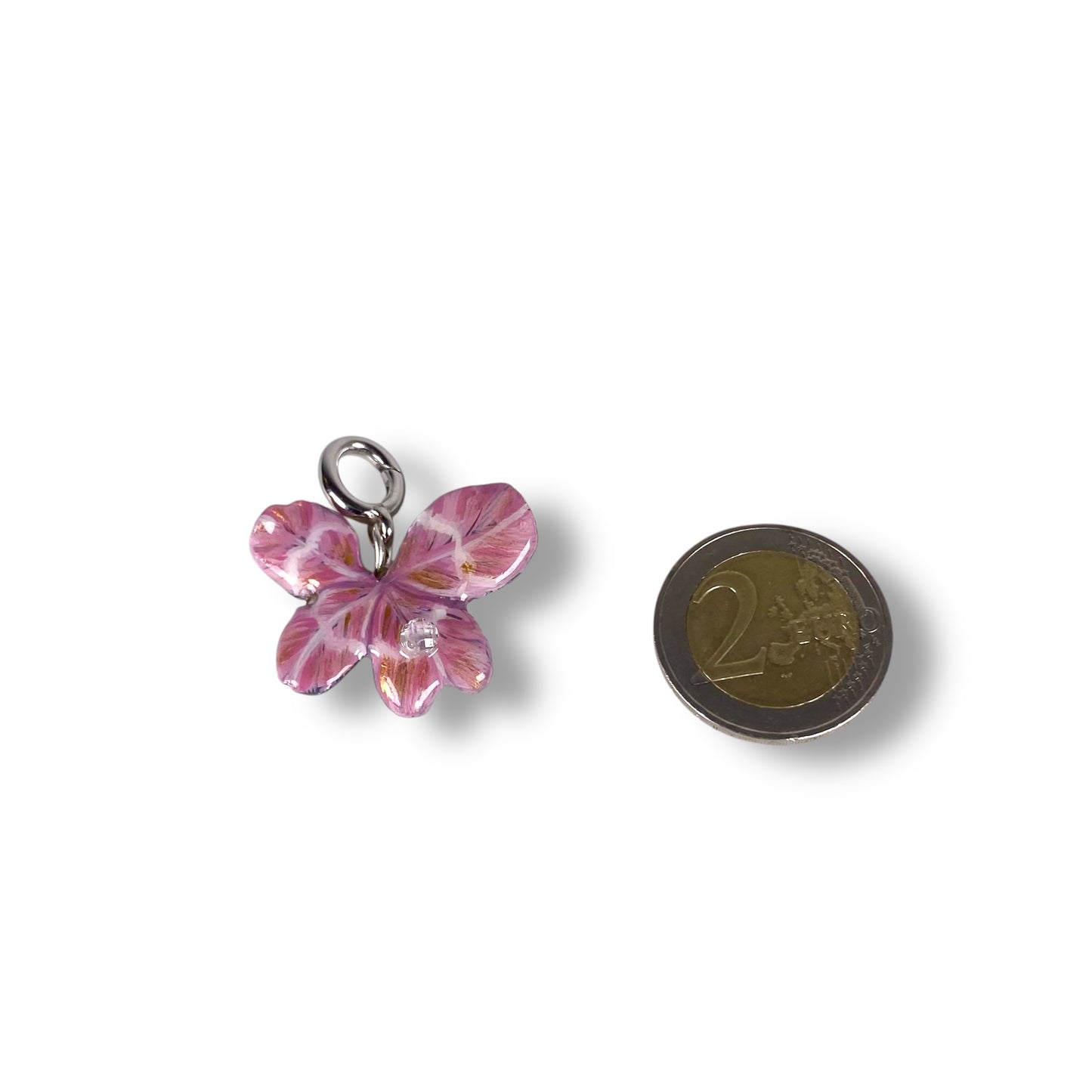 Chakra Anahata, ciondolo, pendente quadrifoglio rosa e zircone.