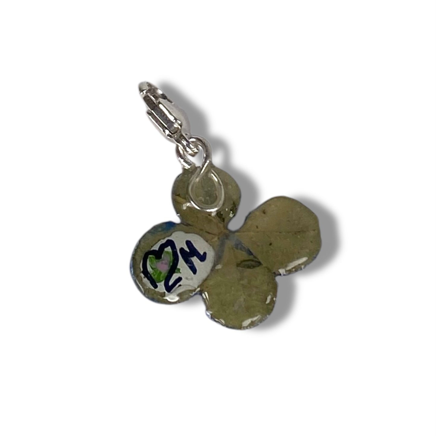 Chakra Ajana, pendente con quadrifoglio indaco/azzurro e oro, con zircone.