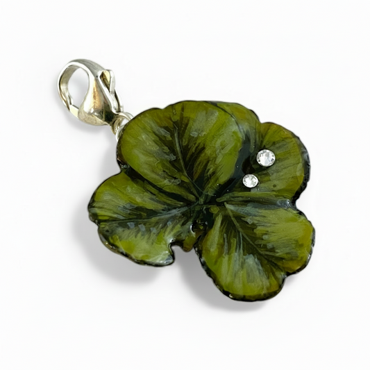 Quadrifoglio verde e strass
