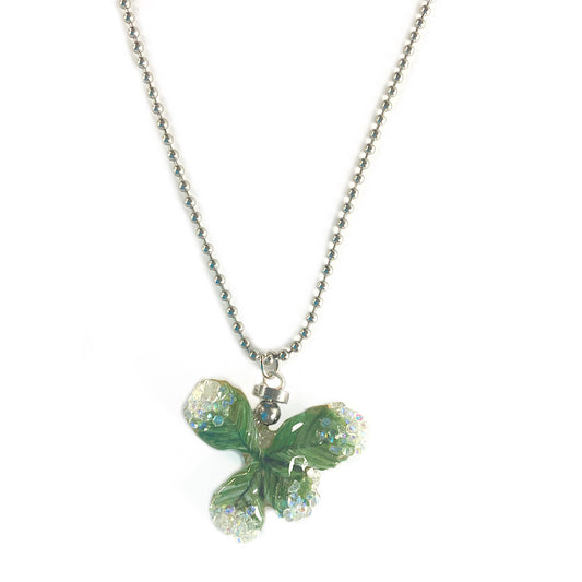 Ciondolo, Angelo, quadrifoglio con brillantini.