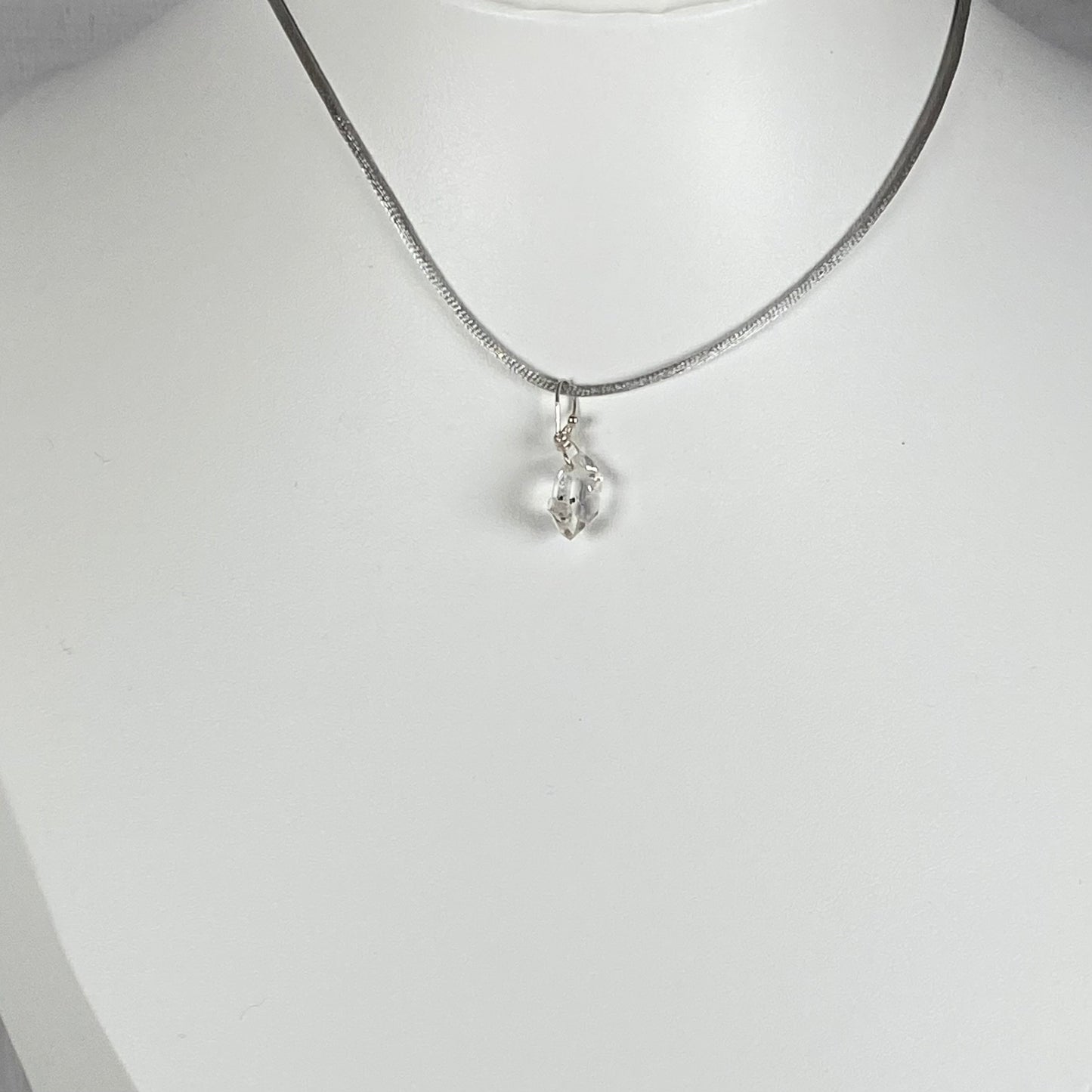 Collana Diamante di Herkimer e gancio in argento925. C1