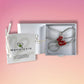 Chakra Muladhara, charm con gancio in argento, quadrifoglio dipinto rosso con zircone.