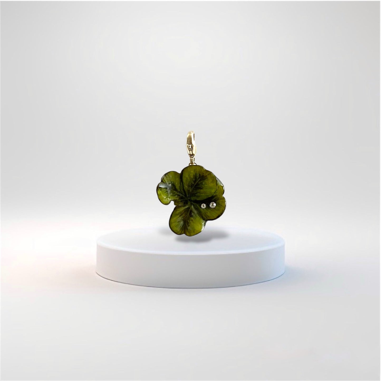 Ciondolo con quadrifoglio e gancio in argento