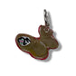 Chakra Muladhara, charm con gancio in argento, quadrifoglio dipinto rosso con zircone.
