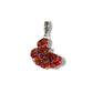 Chakra Muladhara, charm con gancio in argento, quadrifoglio dipinto rosso.