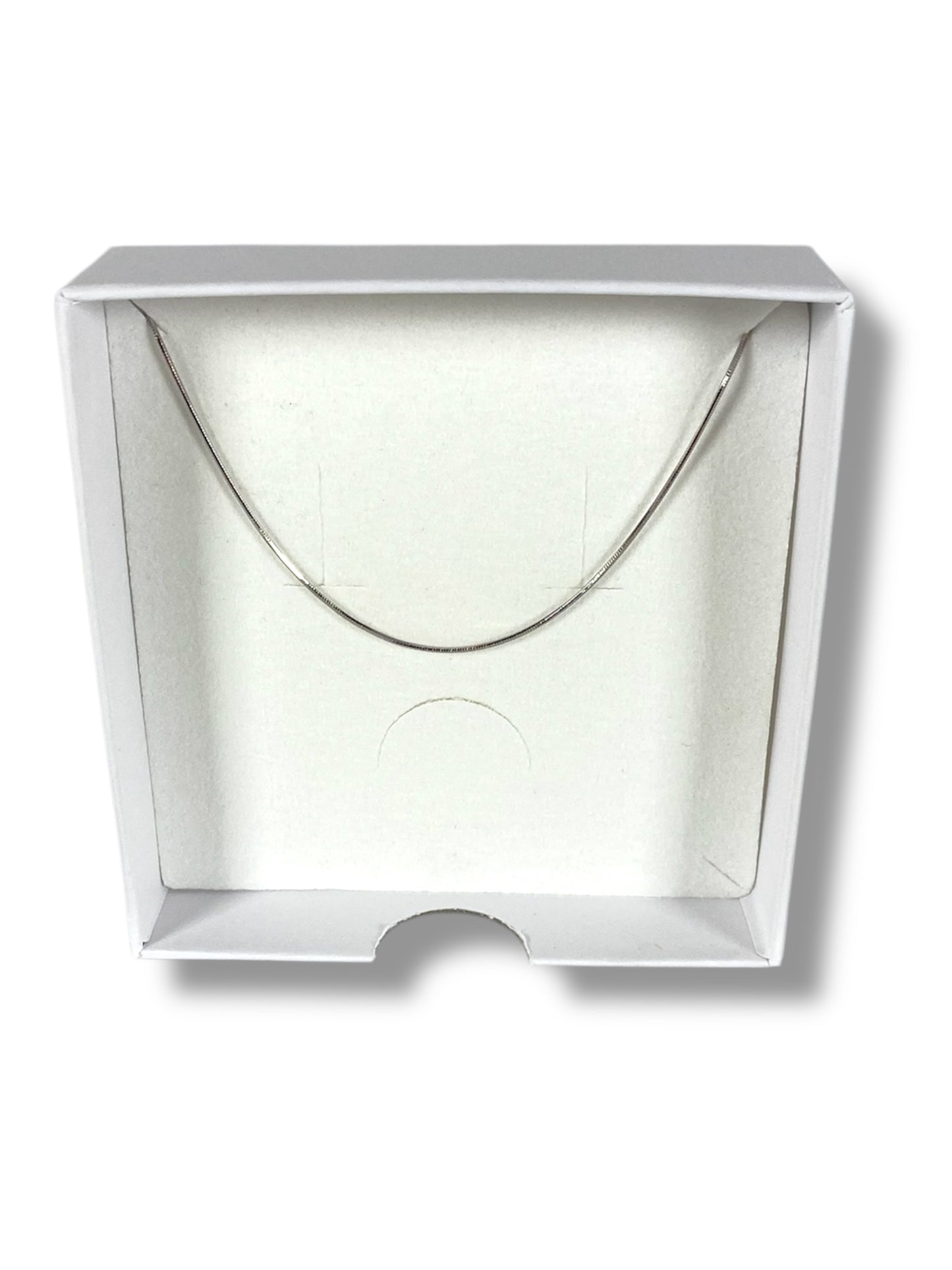 Catenina serpentina in argento 925, rodiata.