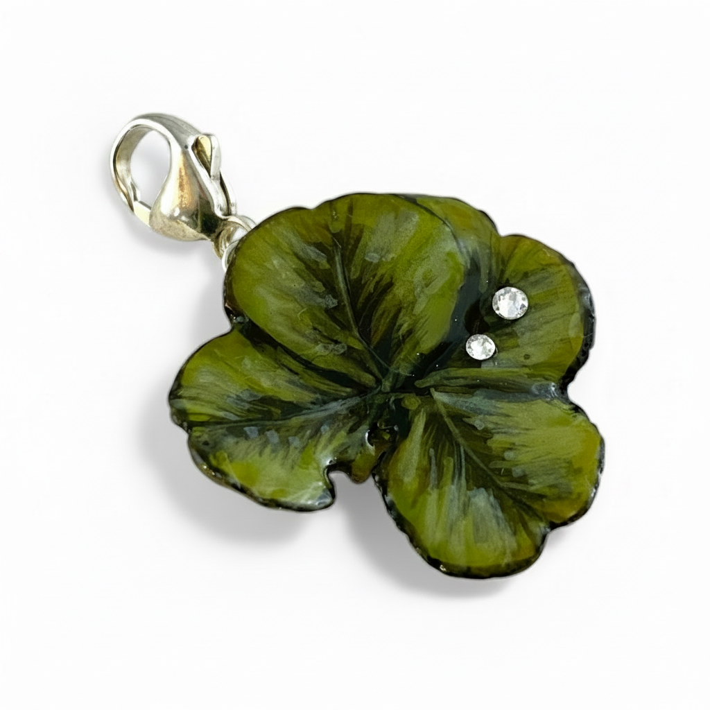 Quadrifoglio verde e strass