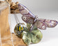 Pendente porta fortuna con quadrifoglio, ape e libellula
